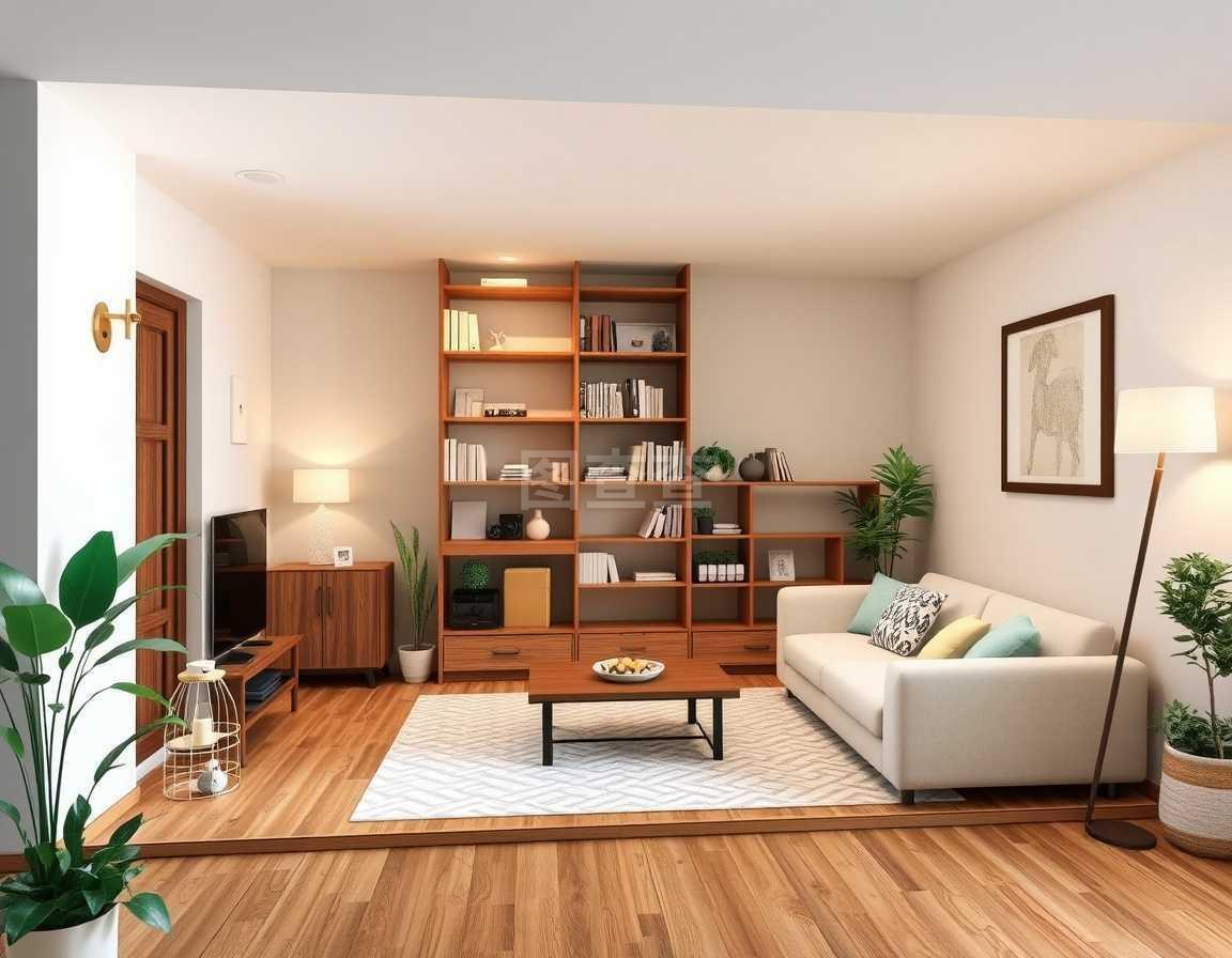 用于設計師和施工人員矢量的應用程序,家庭內視圖3D結構,室內物品,書架和書籍。管理的特殊工具。室內建筑,室內裝飾